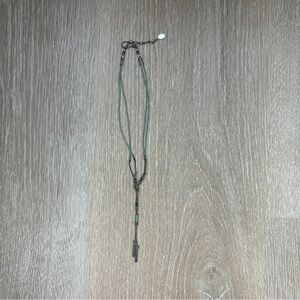 Vintage Silver and Blue Beaded Long Necklace